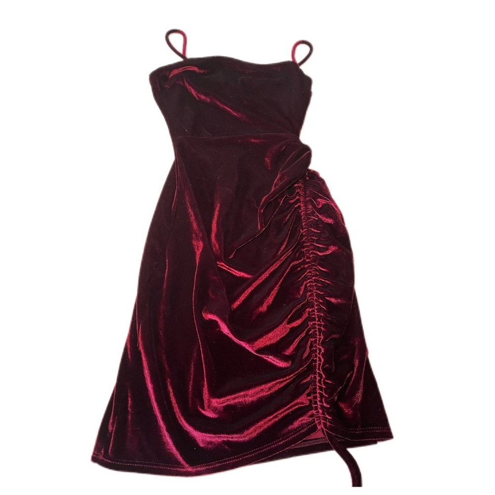 Elegant Velvet Burgundy Dress Size: S/Chico